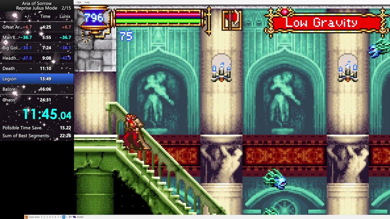 Aria of Sorrow: Reprise - Julius Any% Speedrun in 21:00 (IGT)