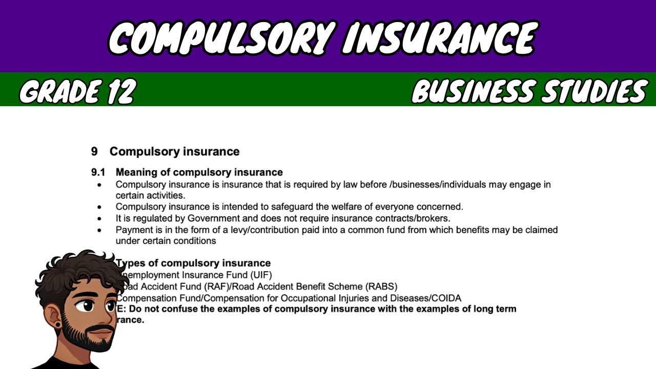 Compulsory Insurance | Grade 12 Business Studies