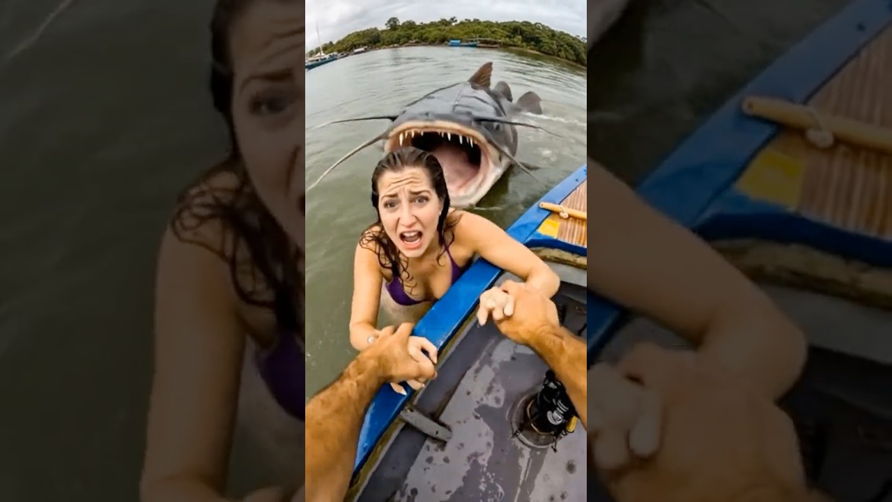 Giant Catfish Attack &ndash; Woman Nearly Dragged Into the River!