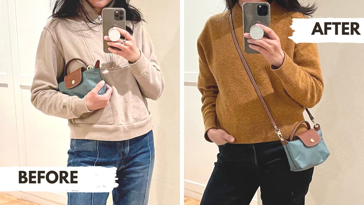 Лайфхак: как переделать сумку-мешок LONGCHAMP в сумку через плечо | 5 минут своими руками + моддинг