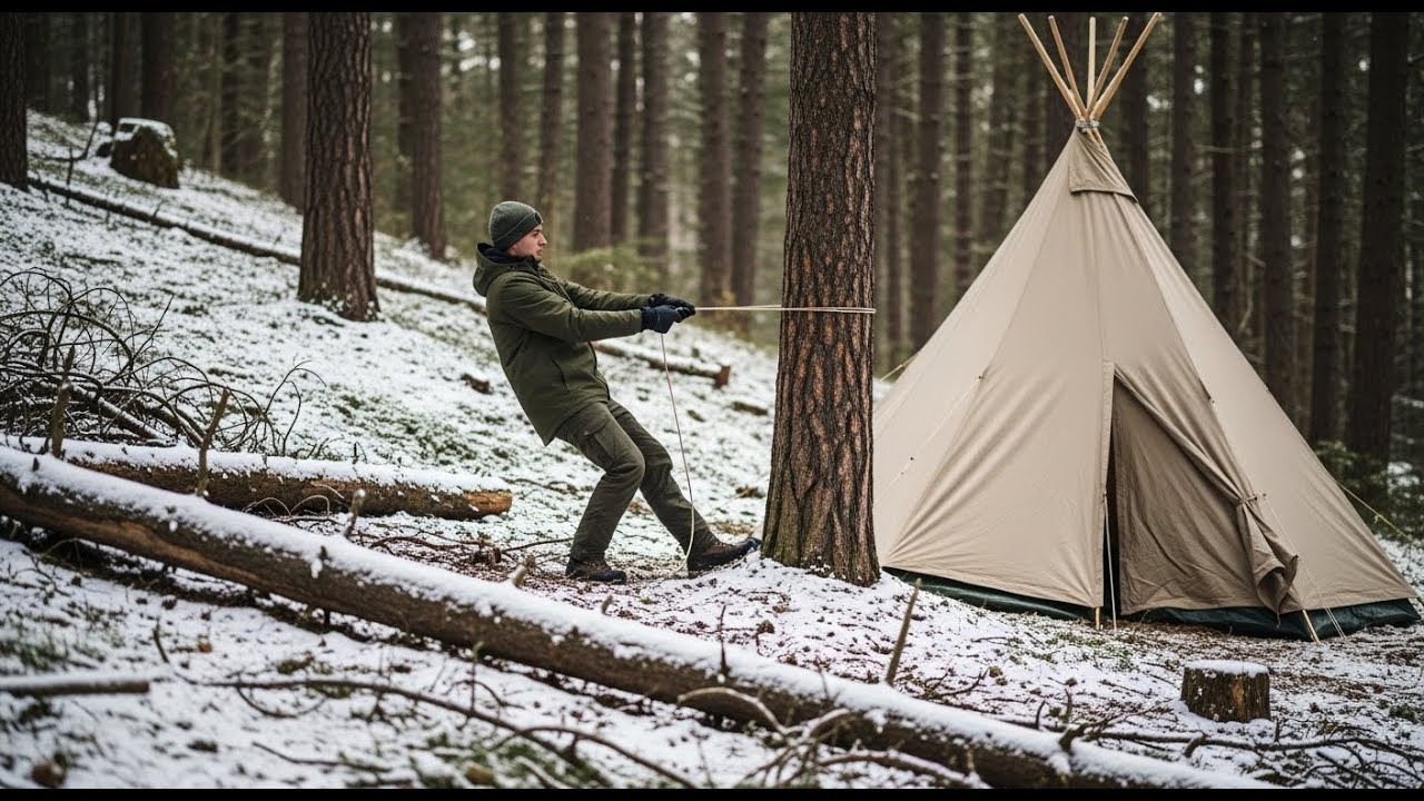 Extreme Winter Bushcraft | Shelter Build and Night at &minus;86&deg;C