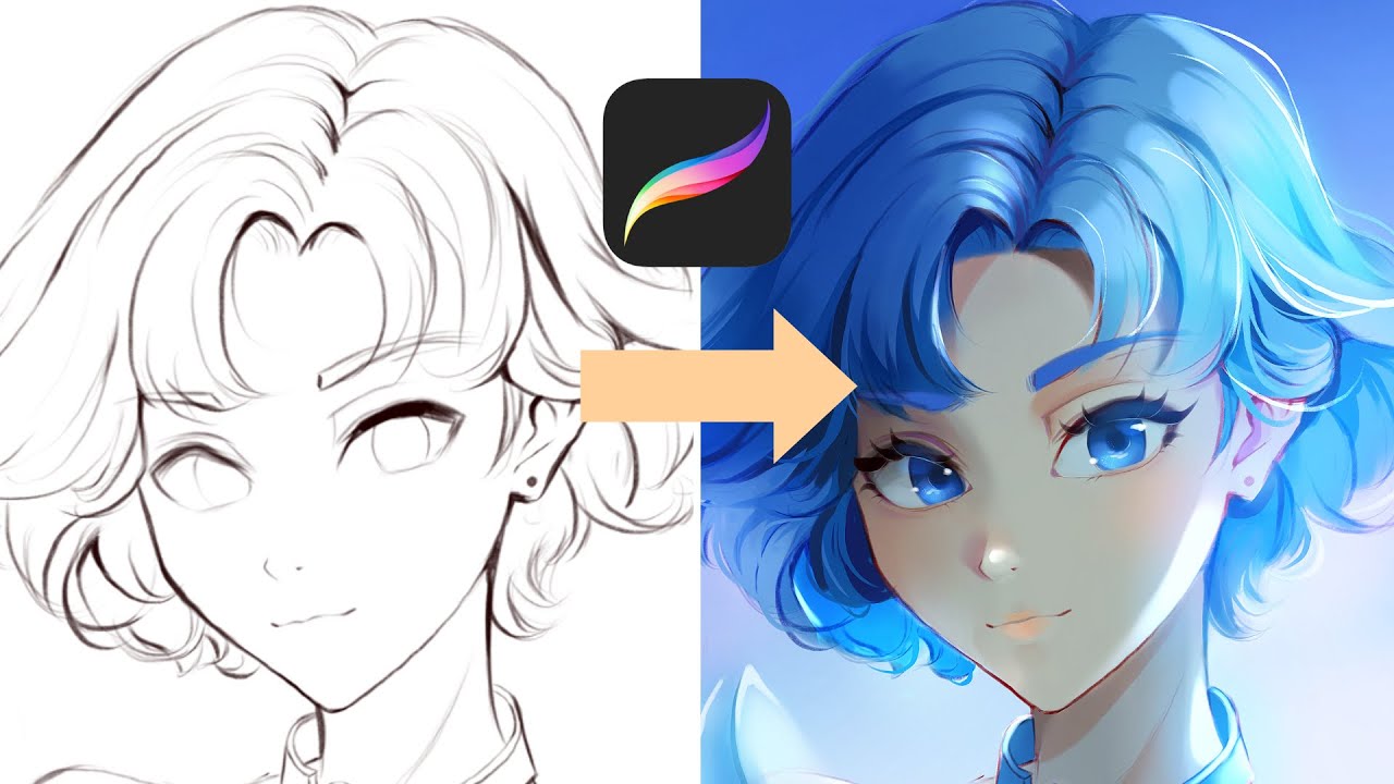 COLORARE in DIGITALE un personaggio manga   tutorial completo con Procreate