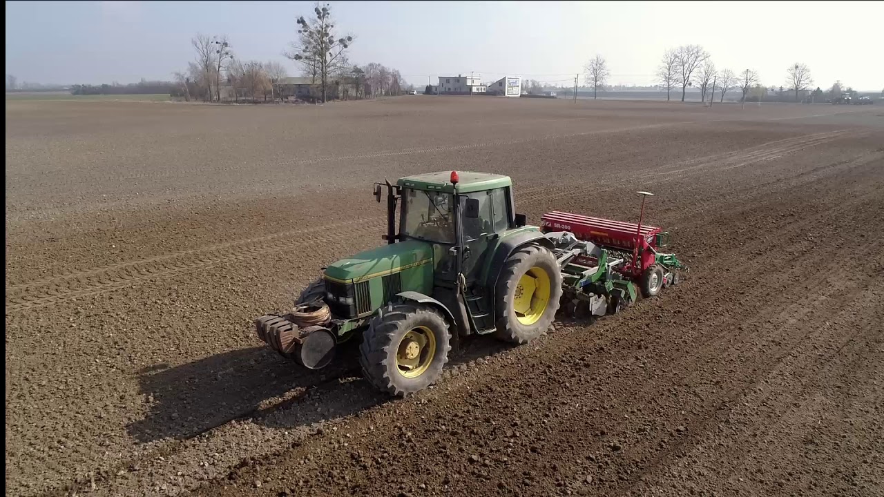 Siew Jęczmienia - wiosna - 2019 - John Deere 6900 & 2140, siewnik - Agromasz