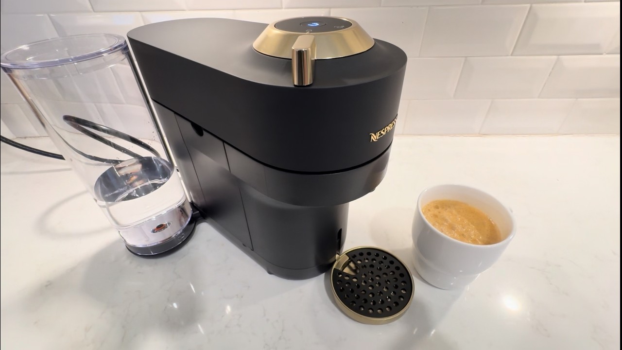 Nespresso Vertuo Pop+ Deluxe Coffee and Espresso Machine in Matte Black and Gold Review