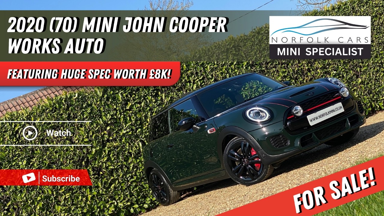 2020 Mini John Cooper Works Rebel green with a fully loaded specification for sale at Norfolk Cars