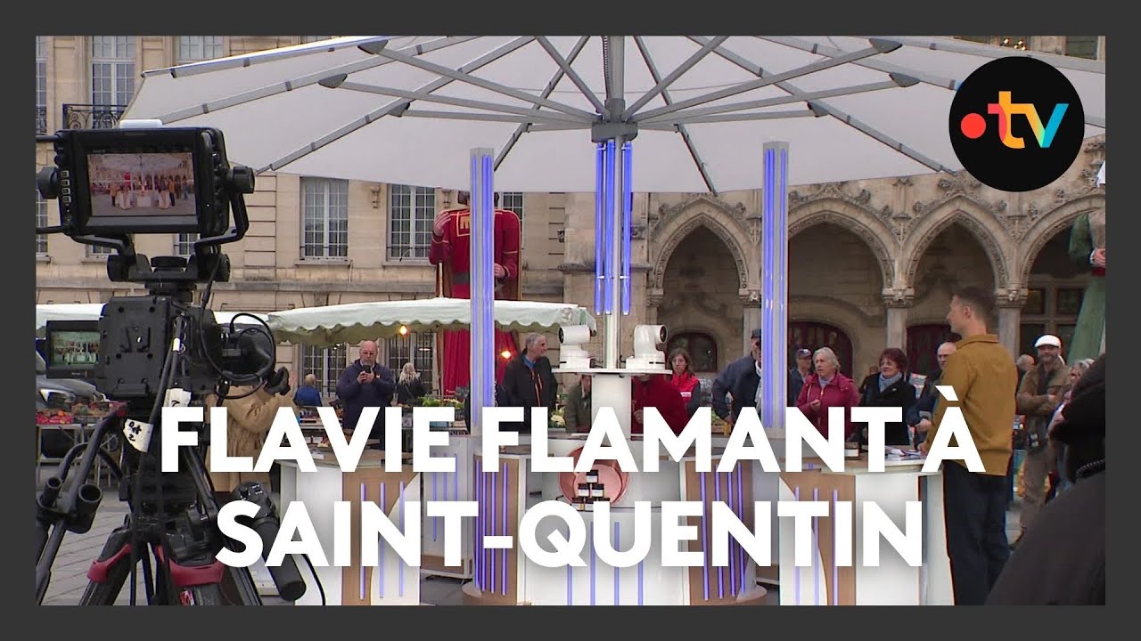 Flavie Flamant à Saint-Quentin pour le tournage de l'émission 