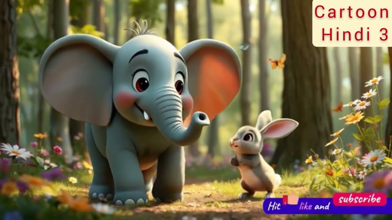 जंगल को बचाने वाला दयालु हाथी 🐘🌿| cartoon video | kahani video | moral stories 