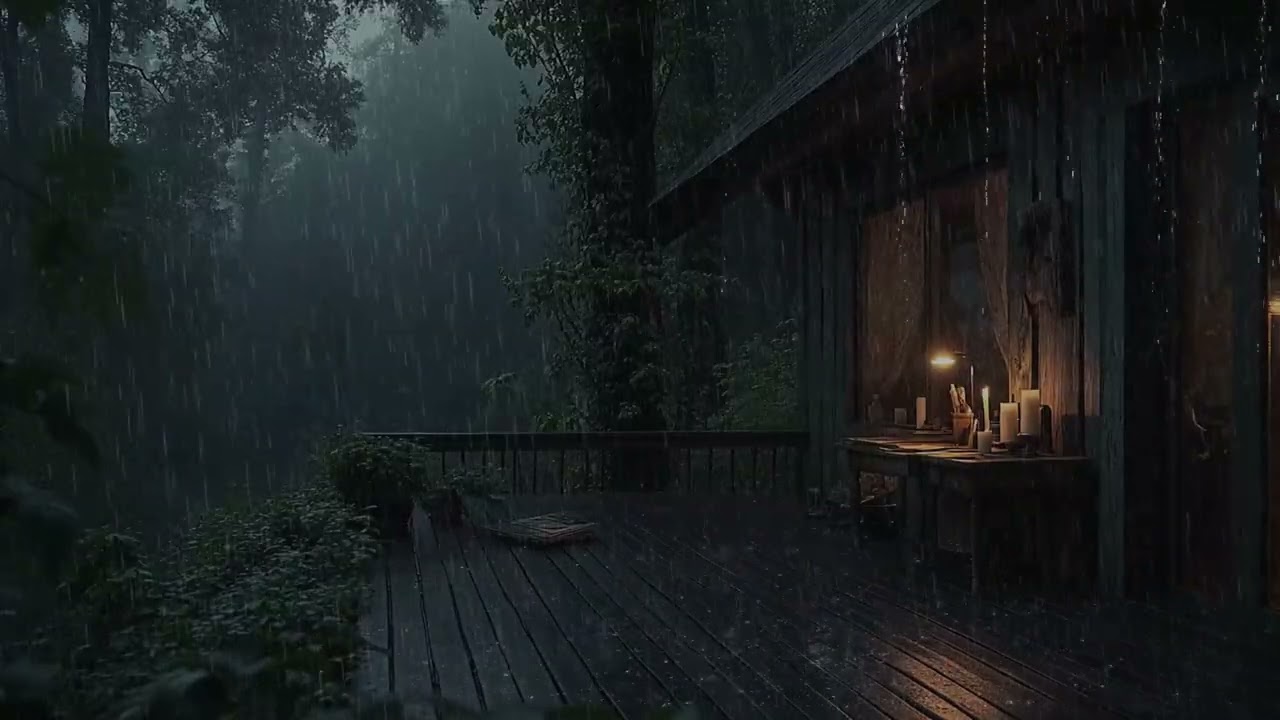Let Soft Rain in the Forest Guide You to Sleep | Relaxing Night Ambience