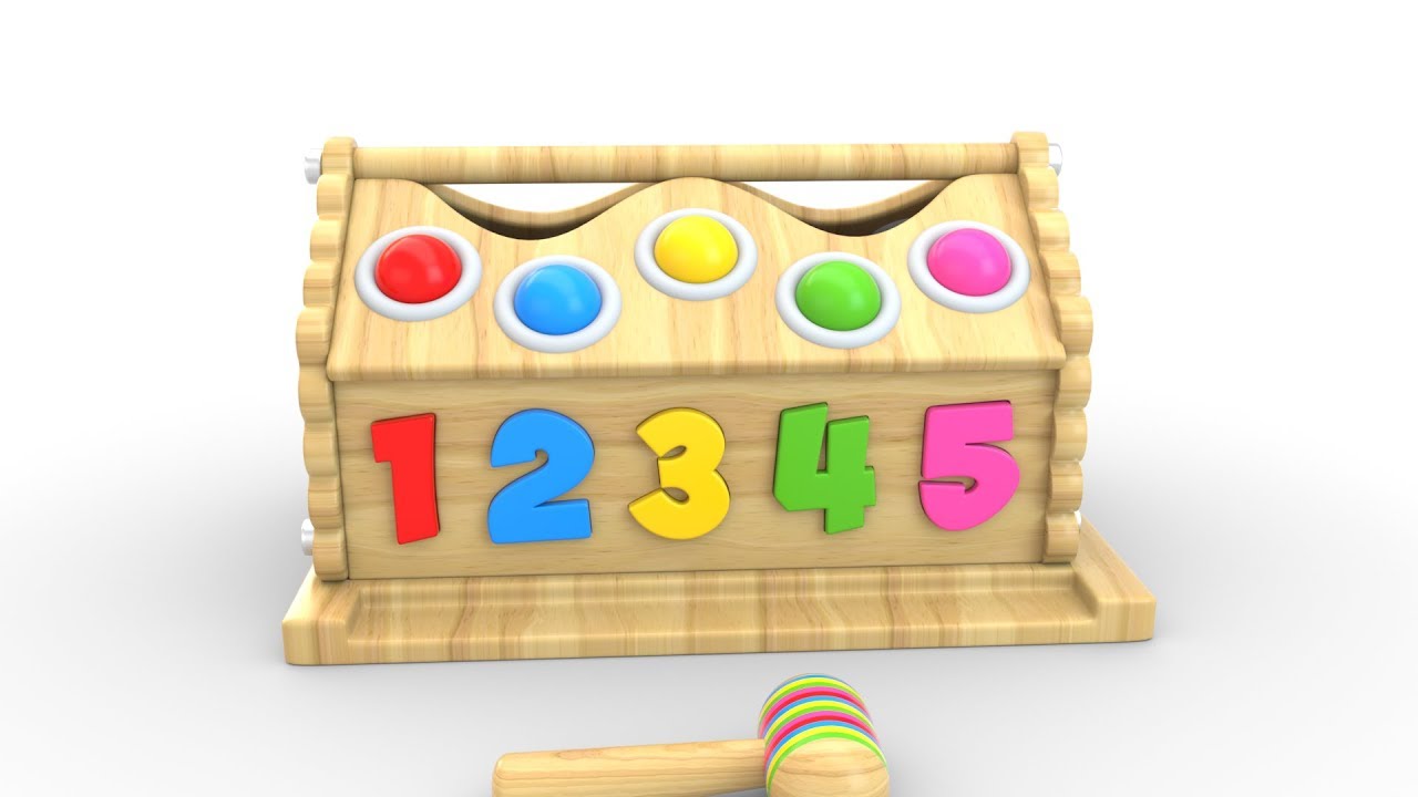 Learn Numbers and Colors with Wooden Hammer Educational Toys - Educational Videos