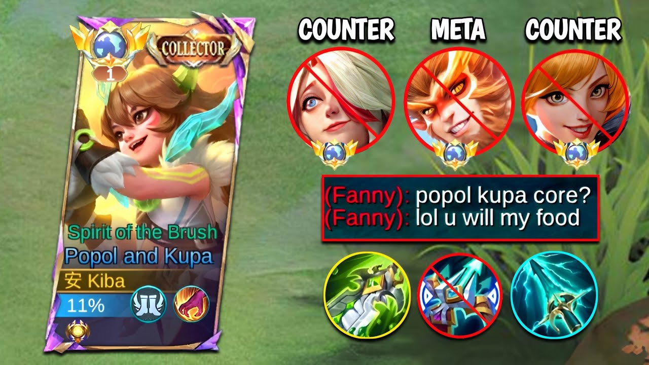 POPOL vs. FULL COUNTER & META HEROES IN SOLO RANKED GAME!! (challenging match🤔)