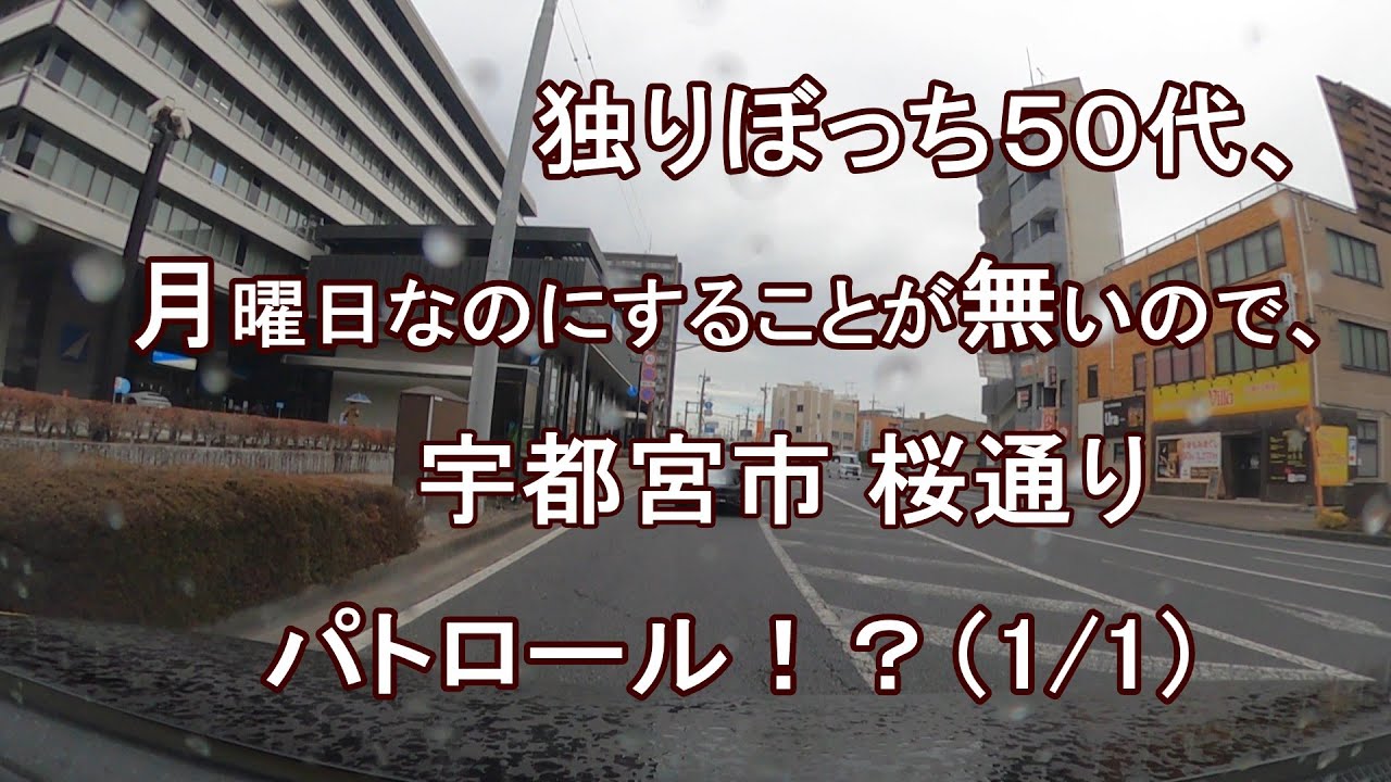 独りぼっち５０代、月曜日なのにすることが無いので、宇都宮駅市 桜通り パトロール！？（1/1）