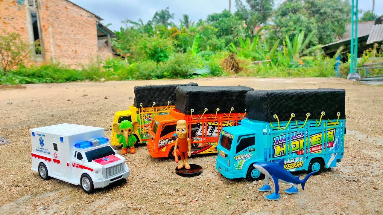 Mainan Ekskavator, Police Car, Truk Molen, Truck, Bus Telolet, Ambulance, Mobil Polisi, Truk Oleng.
