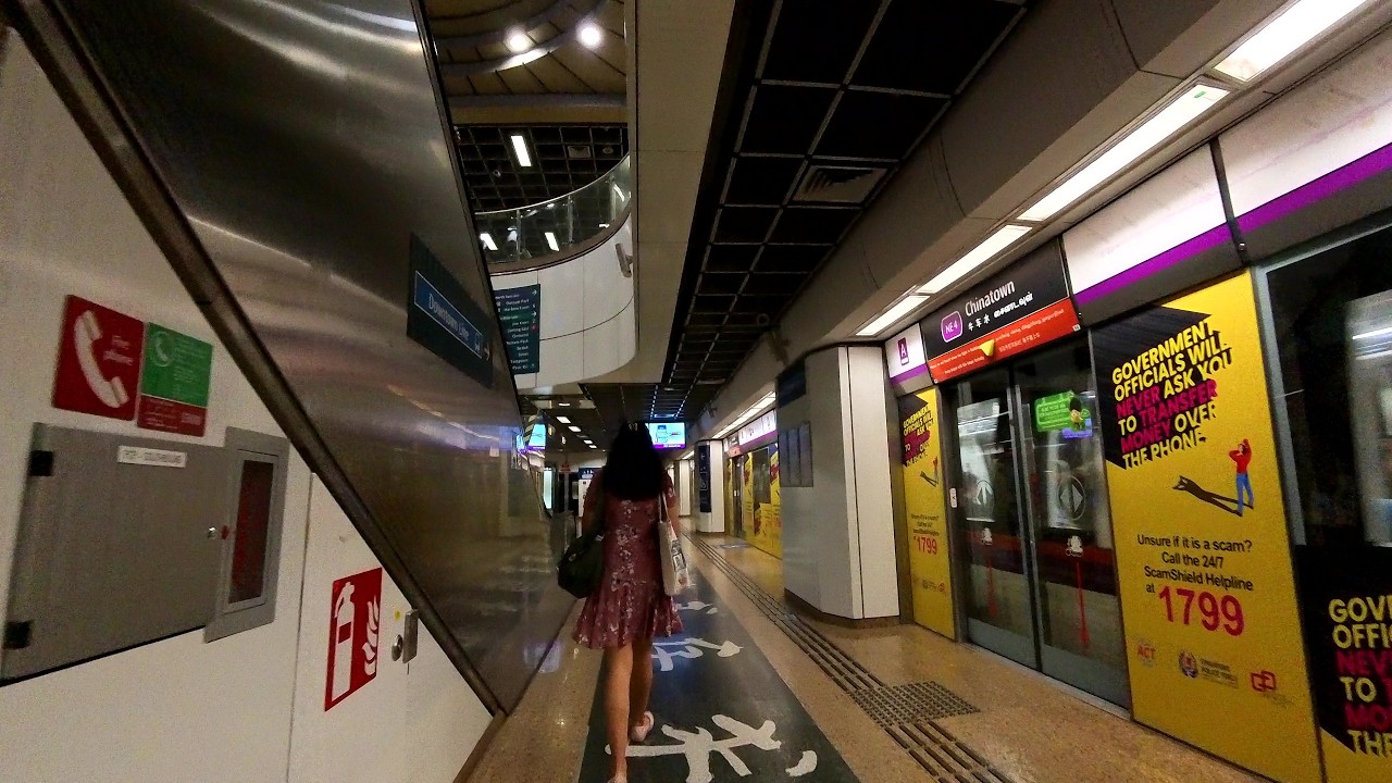 Chinatown MRT Station | Paid transfer link walk from NEL Platforms to DTL Platform D | February 2026