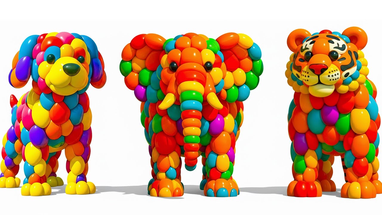 ABC Colorful Safari Animals | The Mascot Vibrato Assistant | Official Music Video