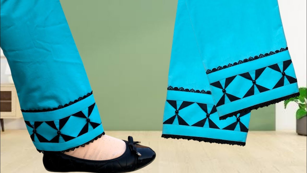 Trouser Design || Simple Trouser Poncha Design || #nabiladressingdesigner
