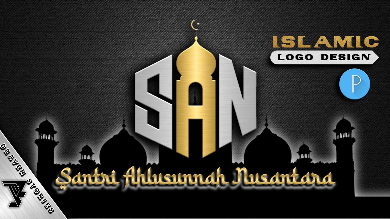 How To Make Islamic Logo Design S+A+N || Pixellab Tutorial