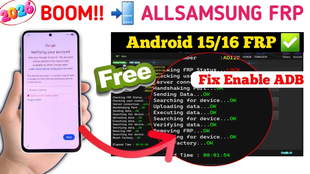 Samsung FRP Bypass 2026 | Samsung FRPTool 2026 | Samsung Google Account Remove One Click 2026 Free