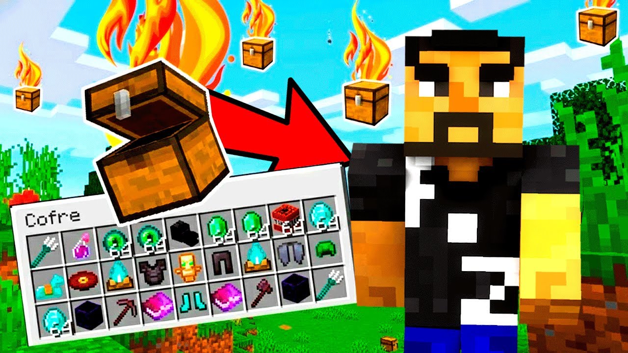 MINECRAFT pero LLUEVEN COFRES