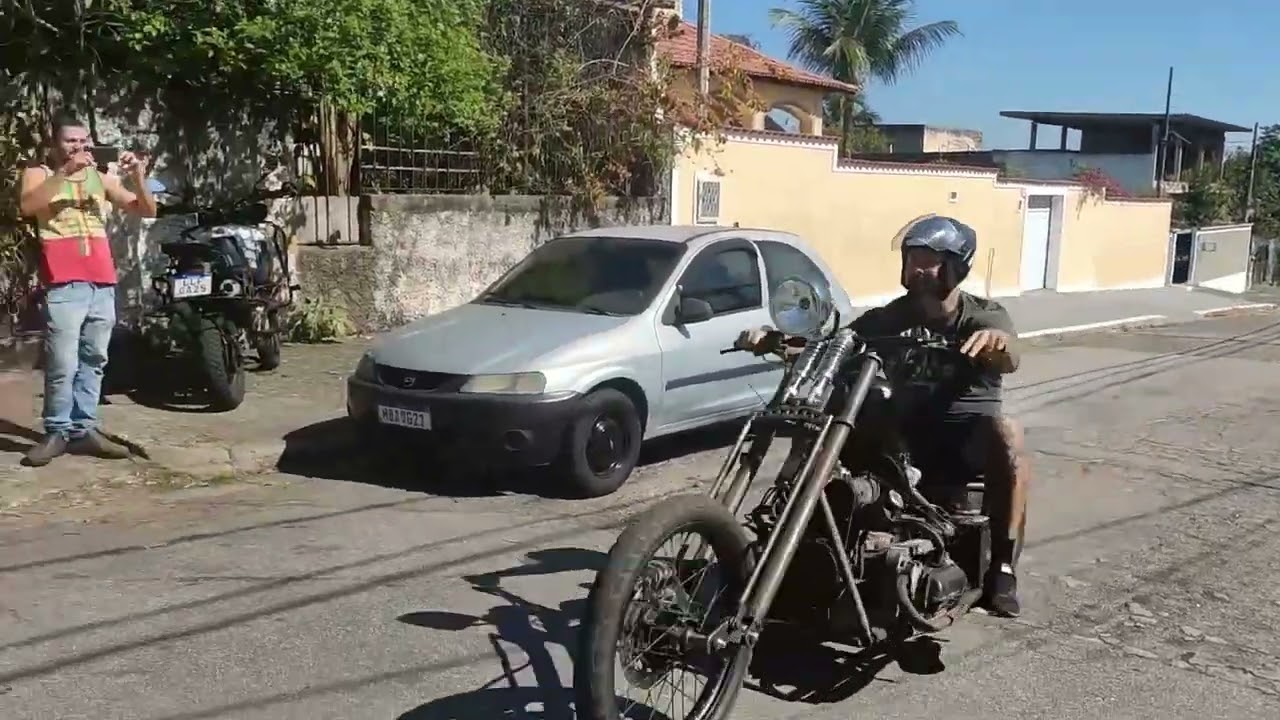 Moto com motor de fusca, terceiro teste