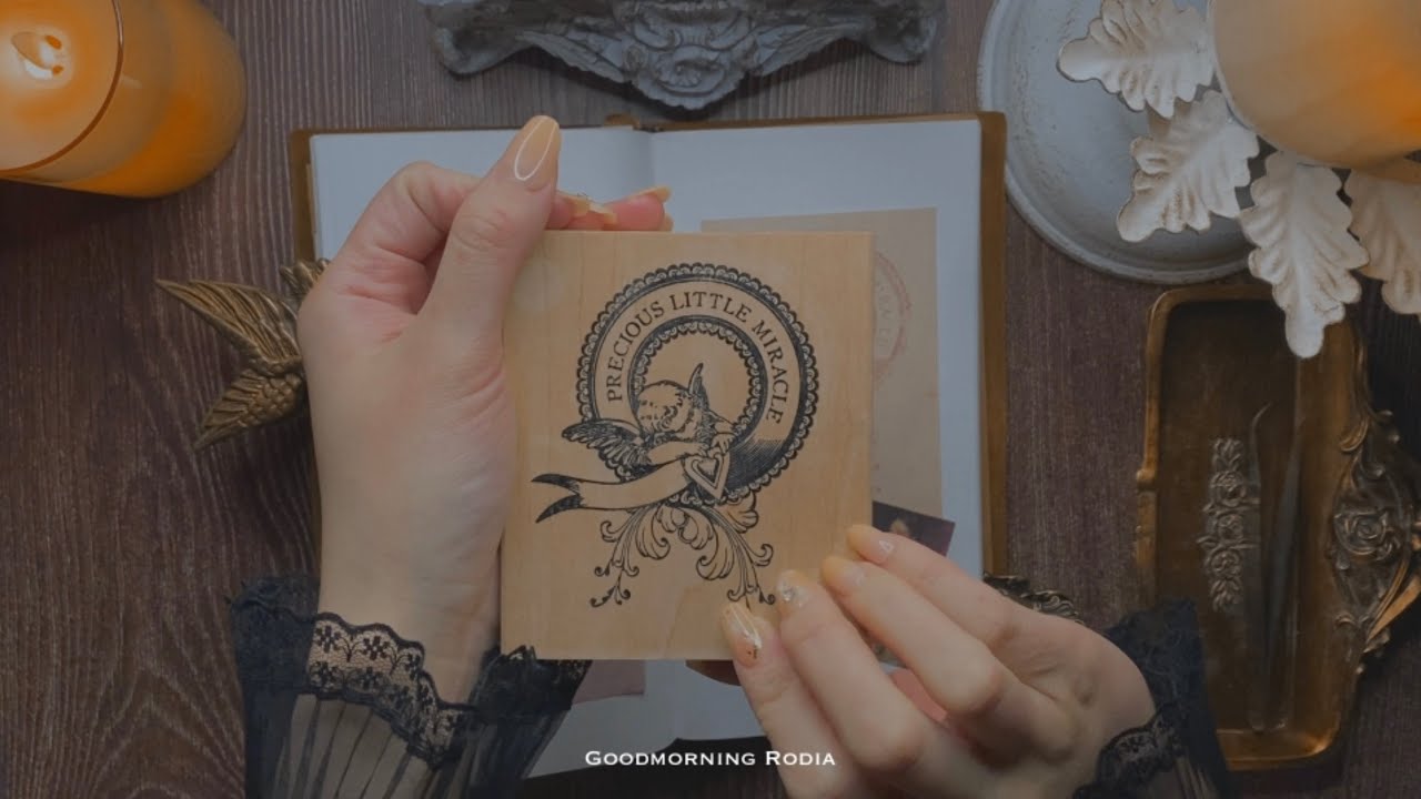 Украсьте старинный дневник с деревянной печатью | АСМР