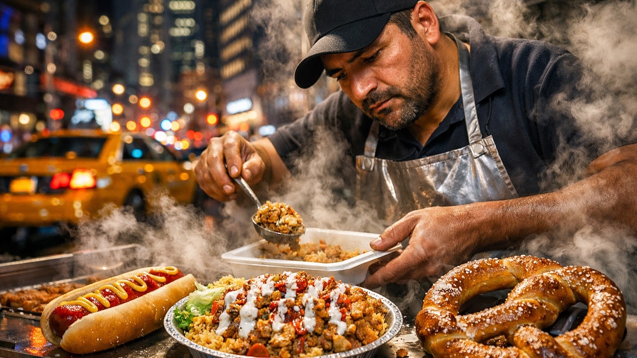 Lo que REALMENTE se Come en las Calles de New York 🍔🌭