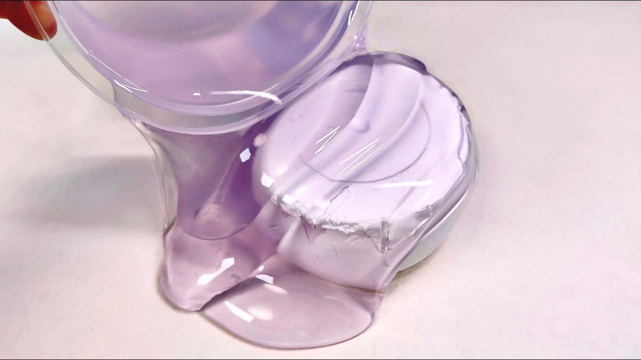 연보라 투명액괴에 천사점토 한 통을 섞으면? 🪻☁️