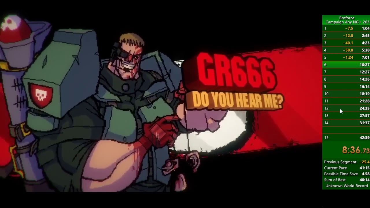 *Broforce campaign speedrun in 36:30 (Almost TAS)*