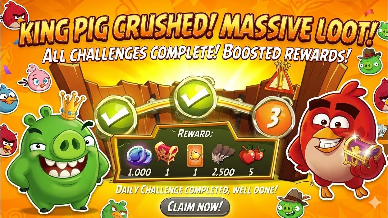 Ежедневное задание по Angry Birds 2 сегодня: Паника из-за короля Свиньи