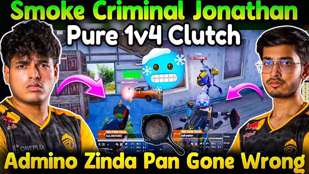 🥶Jonathan Pure 1v4 Clutch😱 Admino Pan🍳Gone Wrong🤣 Andha Push Gameplay🥵
