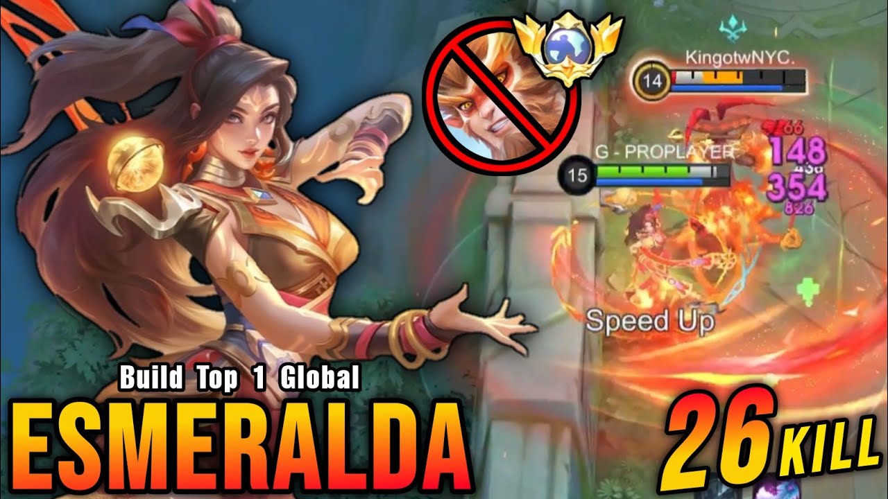 26 Kills!! Esmeralda VS Top Global Sun!! - Build Top 1 Global Esmeralda ~ MLBB