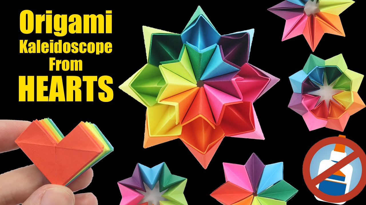 Origami MAGIC Kaleidoscope FROM HEARTS - Yakomoga EASY Origami