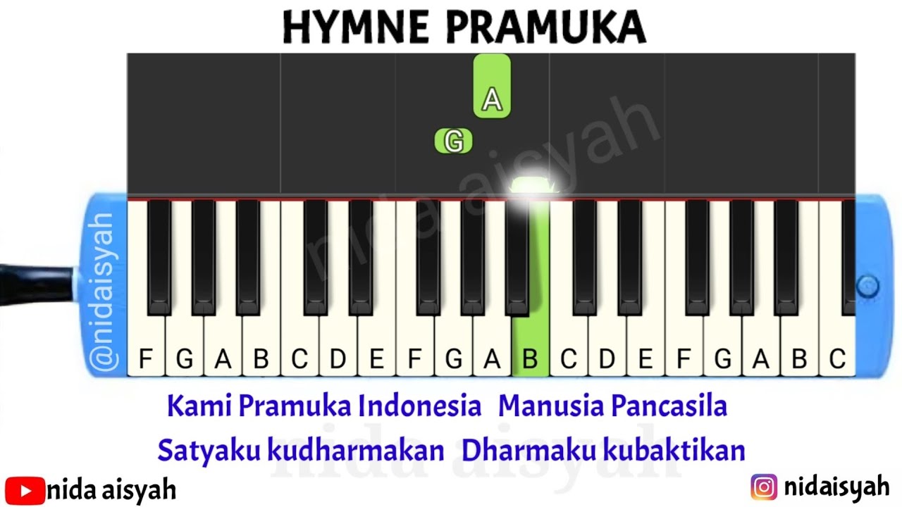 NOT HURUF PIANIKA HYMNE PRAMUKA | TUTORIAL MUDAH MAIN PIANIKA LAGU WAJIB NASIONAL HYMNE PRAMUKA