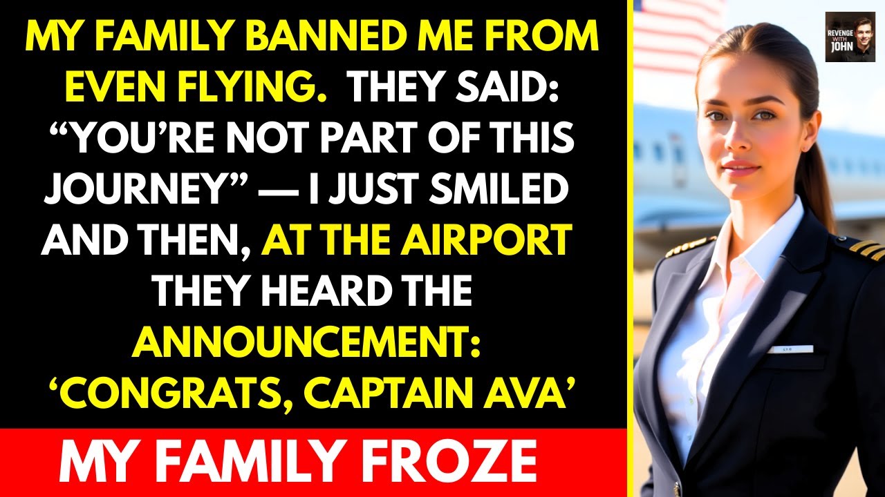 Family Banned Me from Flying—They Froze When the Intercom Said: ‘Congrats, Captain Ava Monroe’