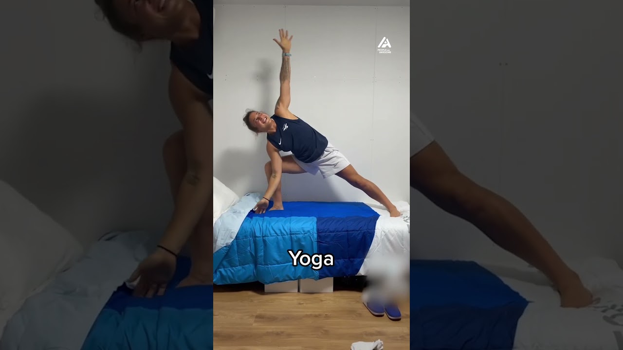 Athletes Test Sturdiness of Cardboard Bed at Olympics | People Are Awesome