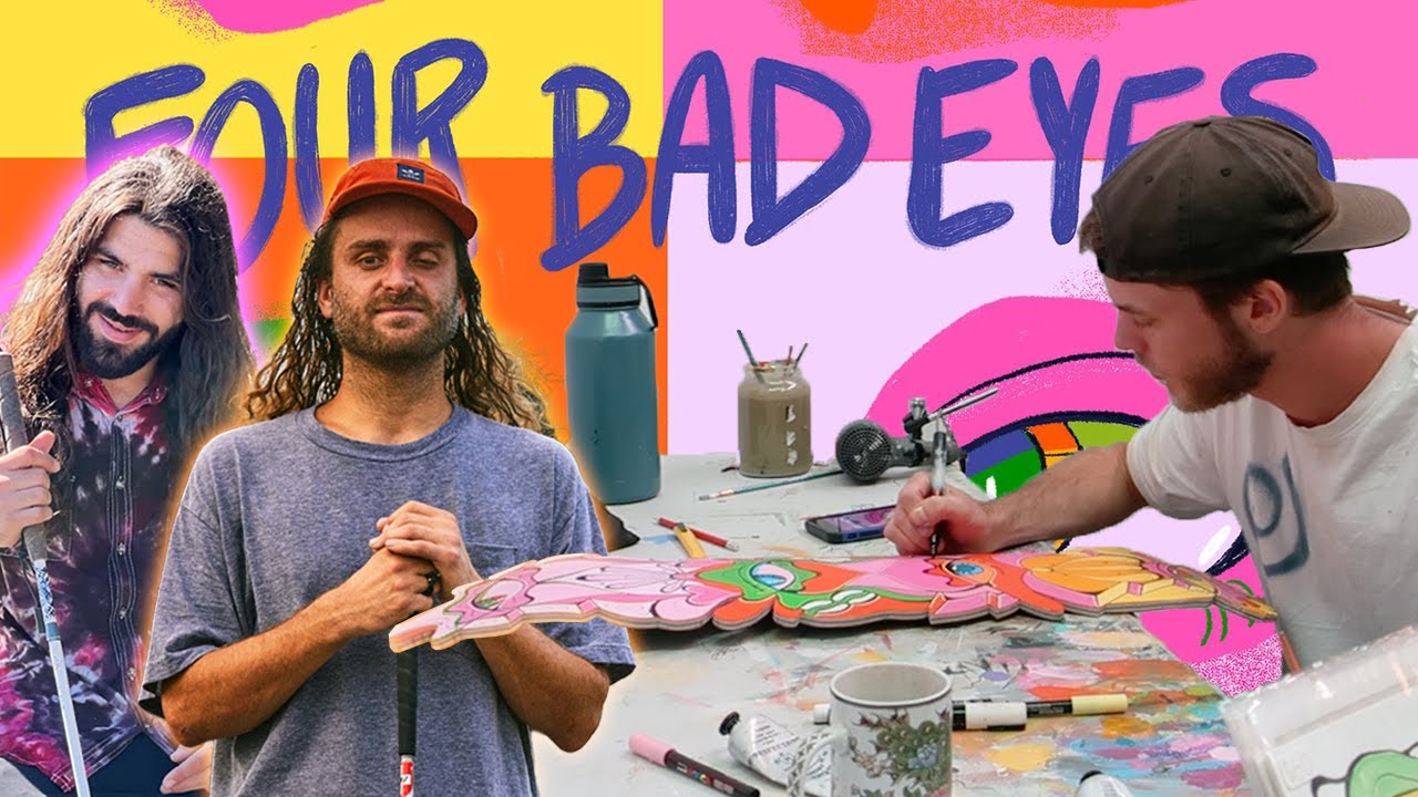 Four Bad Eyes custom skateboard art! Made for Dan Mancina & Anthony Ferraro, one love keep pushing!