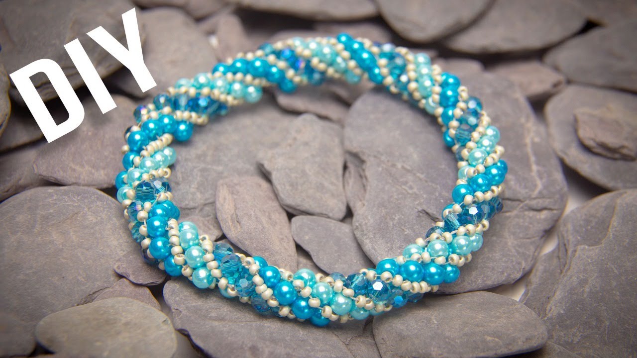 How to make a pearl beaded bangle with crystals | Live Jewelry Tutorial