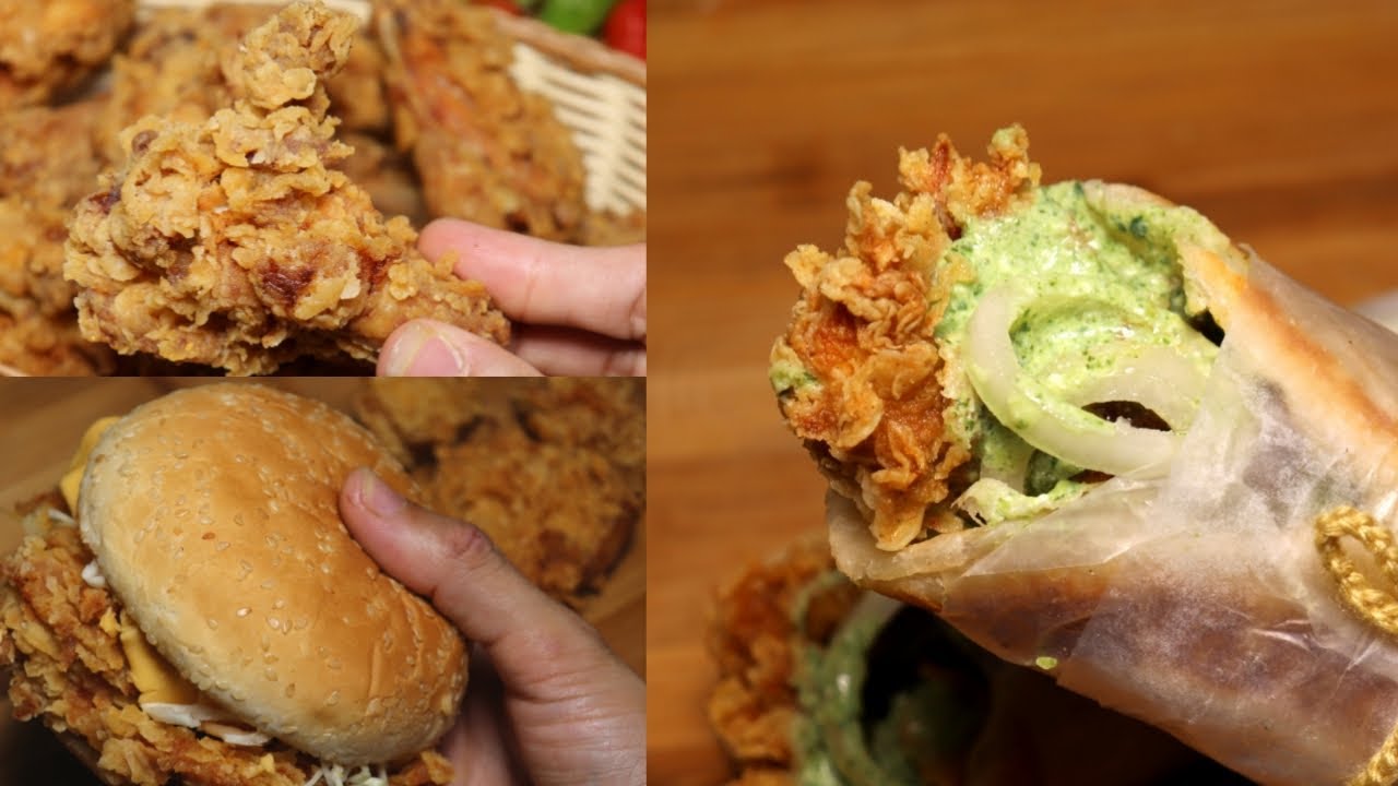 KfC Style Chicken Wings, Zinger Burger, Zingeratha Recipe, #Kfc #wings #zingerburger