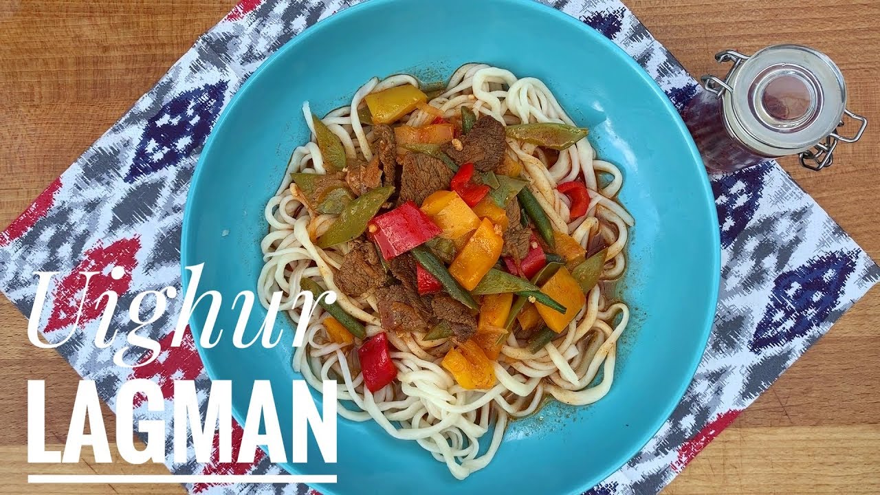 Uighur Lagman with handmade noodles, detailed recipe (guro lagman)