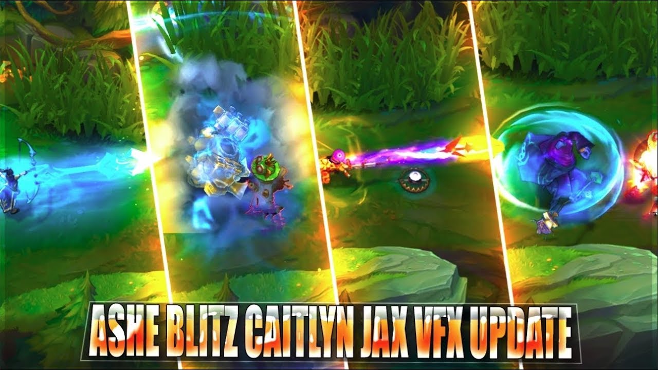 ASHE, BLITZCRANK, CAITLYN, JAX VFX Update All Skins & Comparison - League of Legends