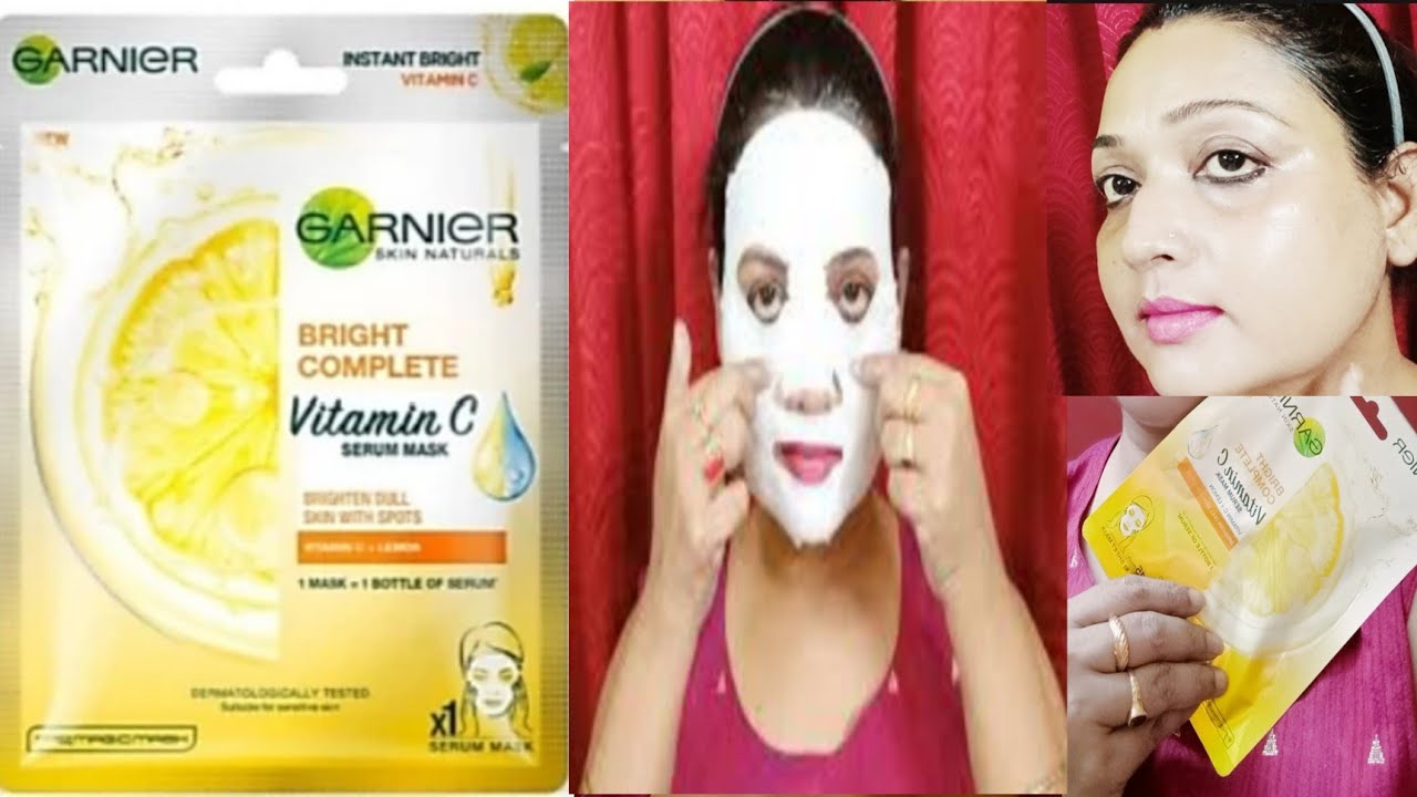 Garnier vitamin c sheet mask honest review/ How to apply sheet mask/ Skin whitening sheet mask