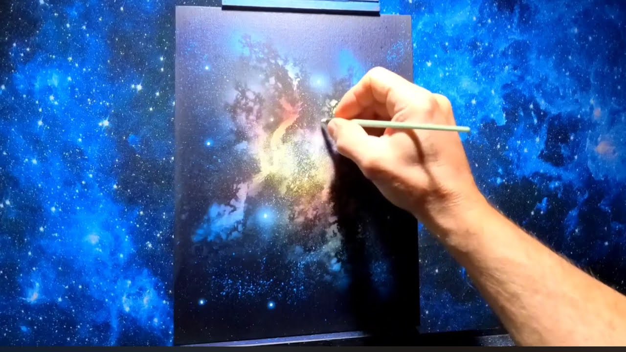 Leaving Earth Again! Acrylic Galaxy nebula painting on canvas