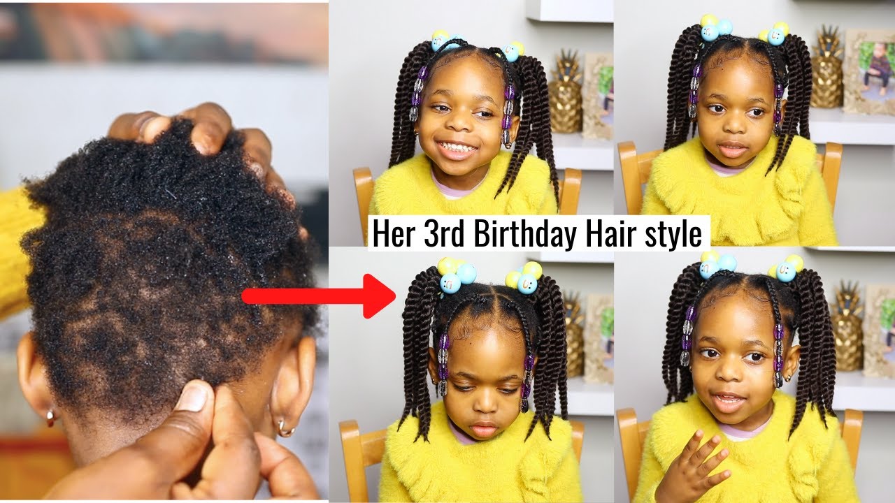 Jasmine's  3rd  Birthday Hair Style..So Cute | Hairstyles for kids with short hair .