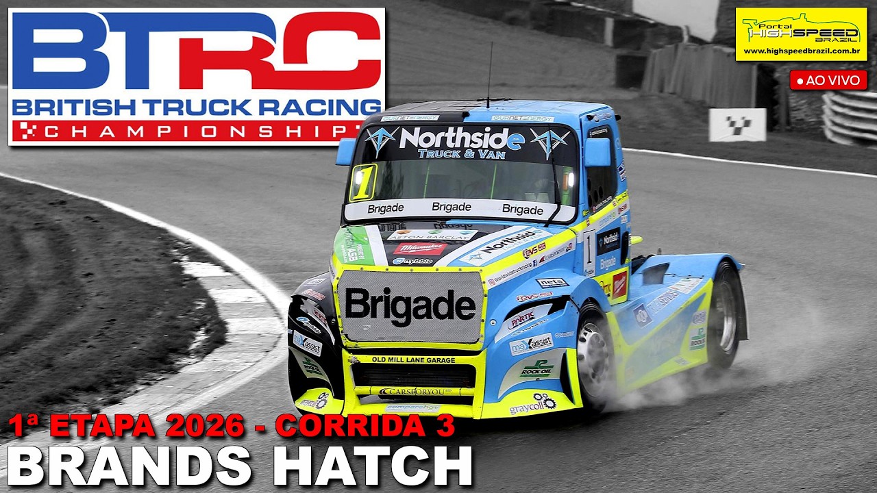 🔴 BRITISH TRUCK RACING CHAMPIONSHIP | Corrida 3 | 1&ordf; Etapa 2026 | Brands Hatch (UK) | AO VIVO