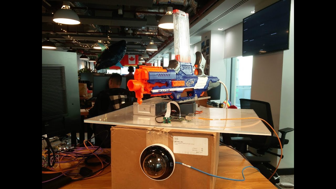 Meraki MV12-powered nerf turret