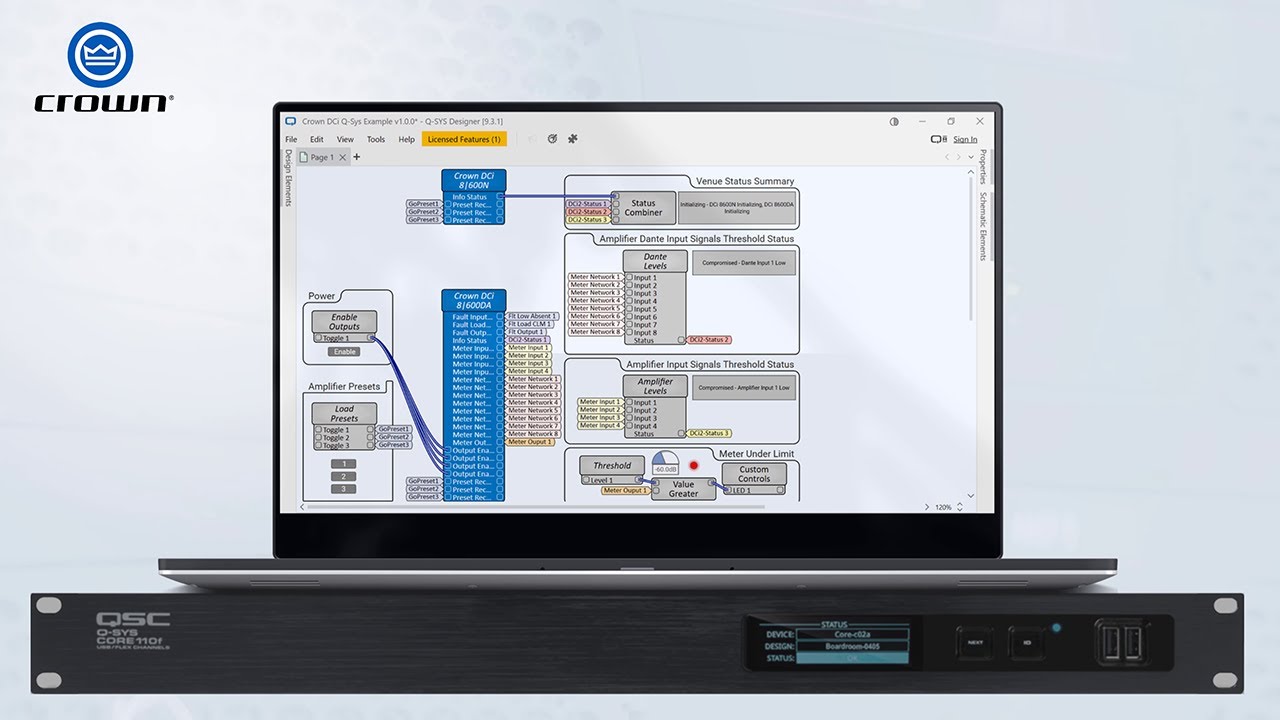 Crown | Technical Overview Video: Q-Sys Monitoring Plugin for DCi and I-Tech HD Amps