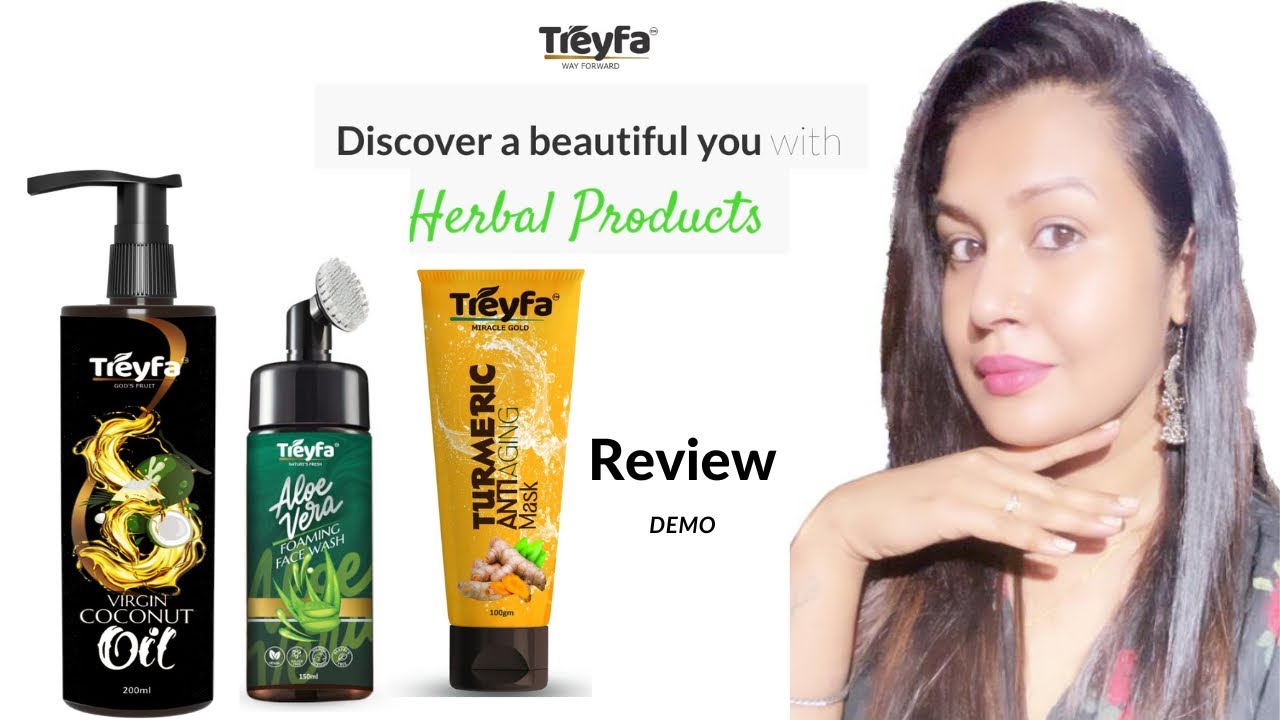 Skincare  with Treyfa | Virgin Coconut Oil, Aloe Vera Foaming Facewash, Turmeric Antiaging Mask