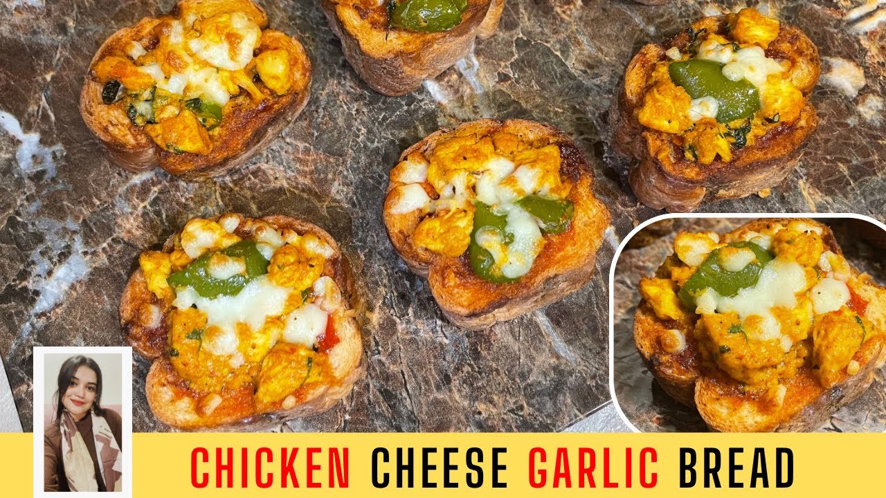 Chicken Cheese Garlic Bread Recipe | Chicken Garlic Bread in an Air Fryer | Gabby Ferns