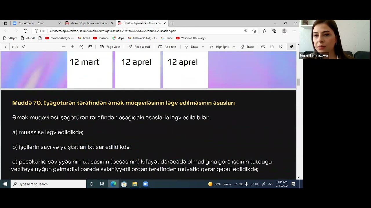 Əmək müqaviləsinə xitam verilməsi və onun əsasları