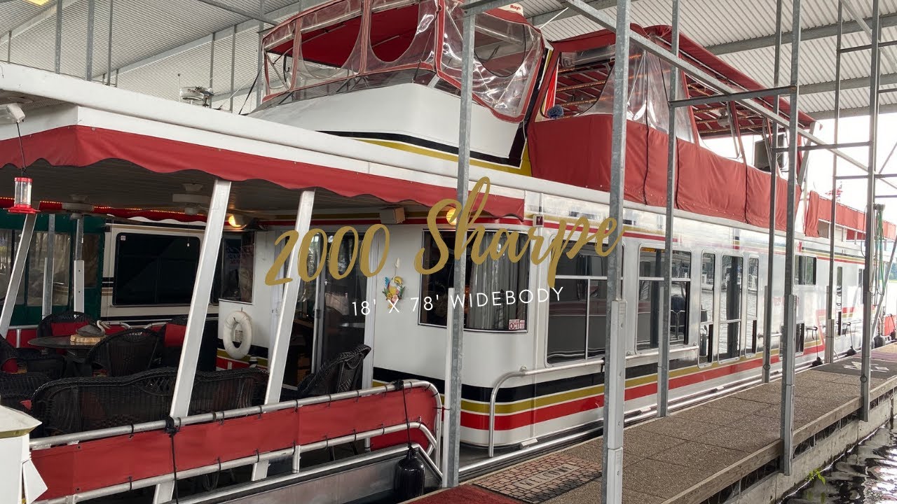 SOLD -- 2000 Sharpe 18’ x 78’ Widebody Houseboat for Sale by HouseboatsBuyTerry.com