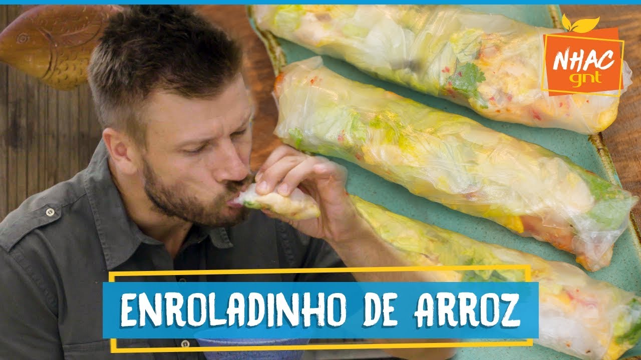 Rolinho de folha de arroz com lagosta, omelete e abacaxi | Rodrigo Hilbert | Tempero de Família